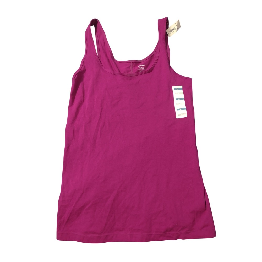 Old Navy Womens Fitted Scoop Neck Tank Top Magenta Purple Size Medium NWT